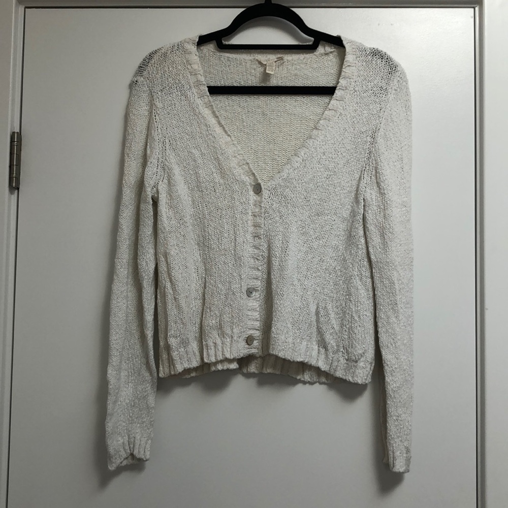 White knit cardigan